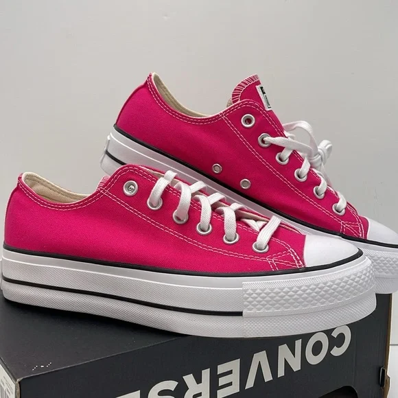Converse WMNS CTAS LIFT OX
CERISE PINK/WHITE/BLACK A11539F Platforms Sneakers - Picture 8 of 16